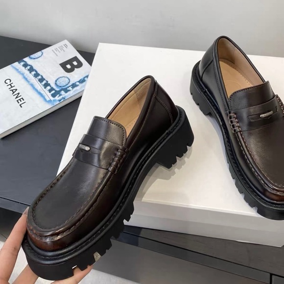 Loewe Dark Brown Leather Penny Loafers - Picture 4 of 8